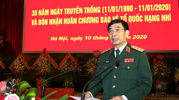Thượng tướng Phan Văn Giang, Tổng Tham mưu trưởng Quân đội nhân dân Việt Nam, Thứ trưởng Bộ Quốc phòng phát biểu chào mừng - Sputnik Việt Nam