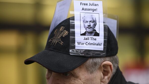 Người tham gia cuộc biểu tình ủng hộ Julian Assange ở London - Sputnik Việt Nam