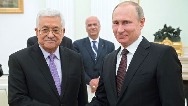 Tổng thống Nga Vladimir Putin và Tổng thống Palestine Mahmoud Abbas. - Sputnik Việt Nam