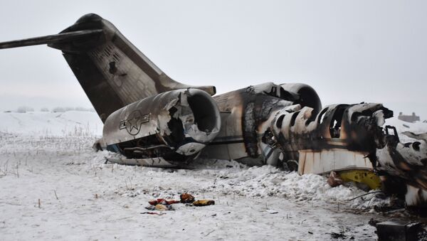 Đống đổ nát của một chiếc máy bay quân sự Mỹ bị rơi ở tỉnh Ghazni, Afghanistan. Ngày 27 tháng 1 năm 2020 - Sputnik Việt Nam