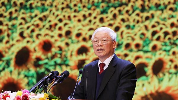 Tổng Bí thư, Chủ tịch nước Nguyễn Phú Trọng đọc Diễn văn tại Lễ kỷ niệm. - Sputnik Việt Nam
