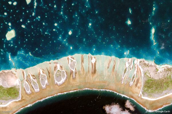 Ảnh chụp khu vực xung quanh các đảo Tuamotu và Gambier, Polynesia thuộc Pháp từ không gian - Sputnik Việt Nam