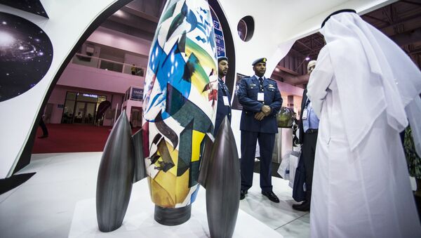 Gian trưng bày của Cơ quan Vũ trụ UAE tại triển lãm hàng không vũ trụ quốc tế Dubai Airshow-2015 - Sputnik Việt Nam