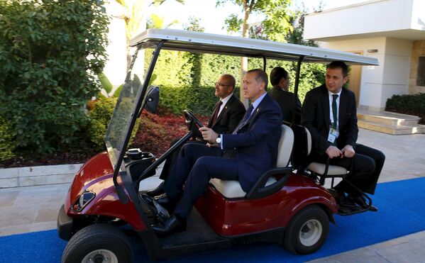 Tổng thống Thổ Nhĩ Kỳ Recep Erdogan trước khi bắt đầu hội nghị thượng đỉnh G20 - Sputnik Việt Nam