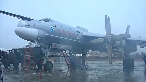 Máy bay ném bom chiến lược Tu-95 Lực lượng Hàng không vũ trụ Nga trước khi cất cánh với nhiệm vụ không kích các mục tiêu IS ở Syria - Sputnik Việt Nam