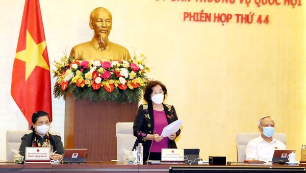 Chủ tịch Quốc hội Nguyễn Thị Kim Ngân phát biểu khai mạc. - Sputnik Việt Nam