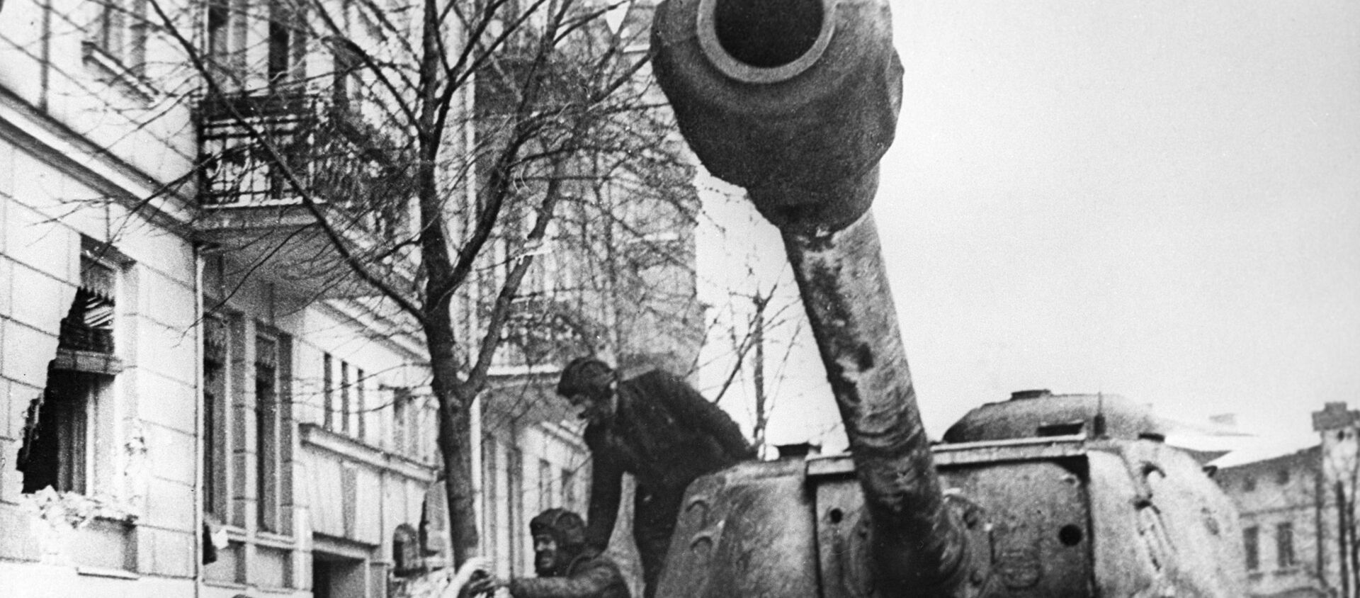 Các cư dân thành phố Poznan của Ba Lan hân hoan chào đón những chiến sĩ giải phóng Liên Xô trên xe tăng IS-2 - Sputnik Việt Nam, 1920, 28.04.2020