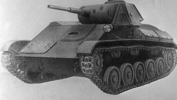 Phiên bản bức hoạ xe tăng hạng nhẹ T-70 từ bộ sưu tập của Bảo tàng Lực lượng Thiết giáp Liên Xô - Sputnik Việt Nam