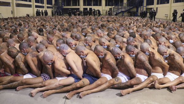 Các thành viên băng đảng tội phạm trong nhà tù Salvador Izalco - Sputnik Việt Nam