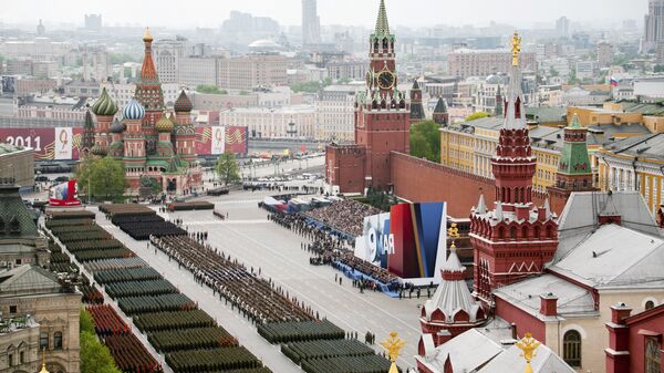 Các khối quân trên Quảng trường Đỏ Moskva trong cuộc duyệt binh kỷ niệm 66 năm Chiến thắng của nhân dân Liên Xô trong Chiến tranh Vệ quốc vĩ đại chống phát xít Đức - Sputnik Việt Nam