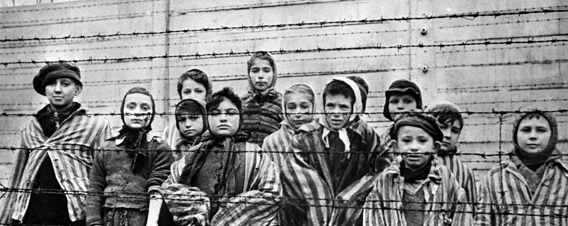 Trẻ em bị giam giữ tại trại tập trung Auschwitz, 1945 - Sputnik Việt Nam, 1920, 01.06.2020
