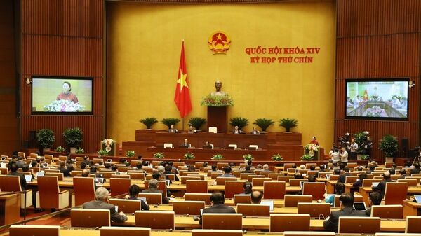 Toàn cảnh Chủ tịch Quốc hội Nguyễn Thị Kim Ngân phát biểu khai mạc kỳ họp. - Sputnik Việt Nam