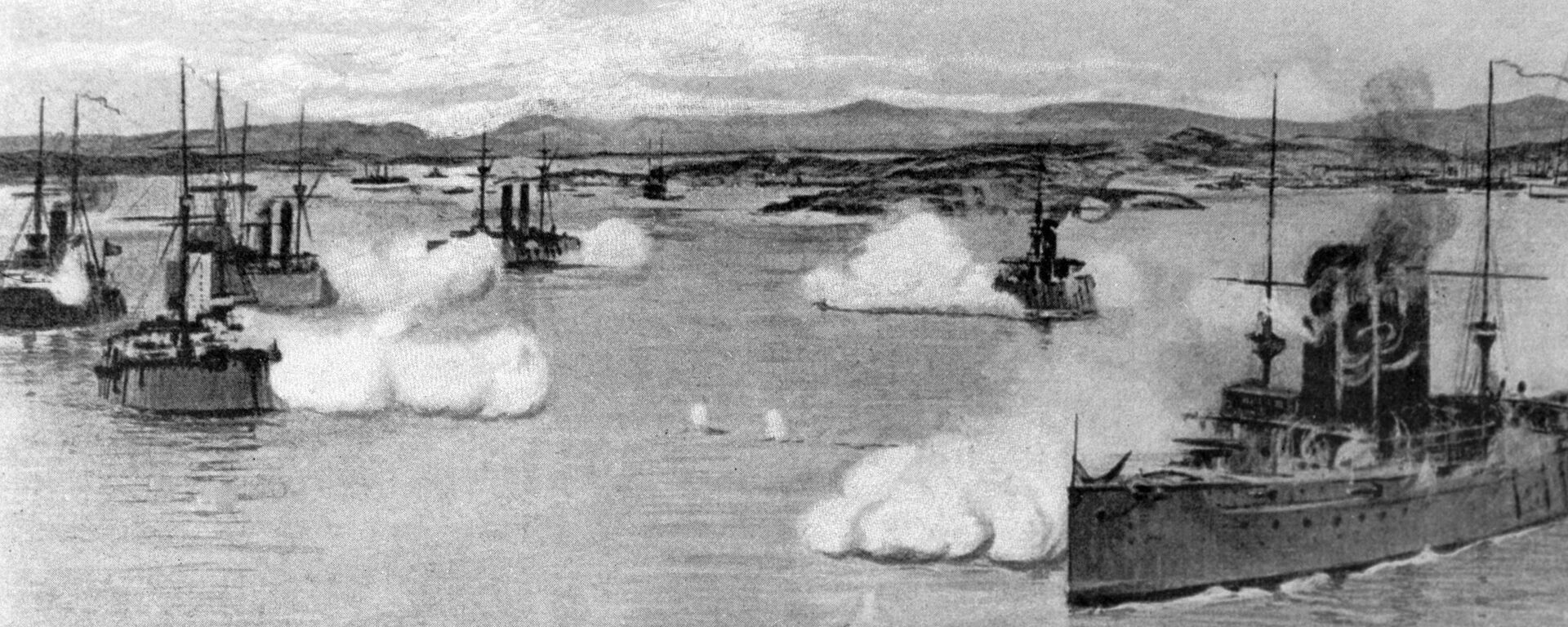Tàu tuần dương bọc thép Varyag và pháo hạm Koreets chiến đấu với Hải quân Nhật. Chiến tranh Nga-Nhật (1904-1905) - Sputnik Việt Nam, 1920, 19.06.2023
