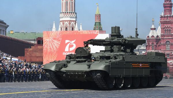 Chiếc xe chiến đấu bộ binh (BMPT) Terminator tại Cuộc diễu hành quân sự kỷ niệm 75 năm Chiến thắng ở Moskva - Sputnik Việt Nam