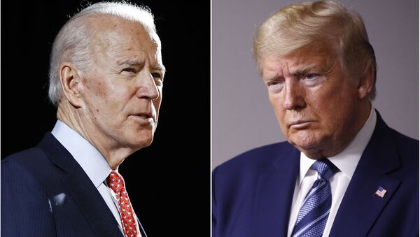 Ảnh kết hợp của cựu Phó Tổng thống Hoa Kỳ Joe Biden và Tổng thống Hoa Kỳ Donald Trump - Sputnik Việt Nam
