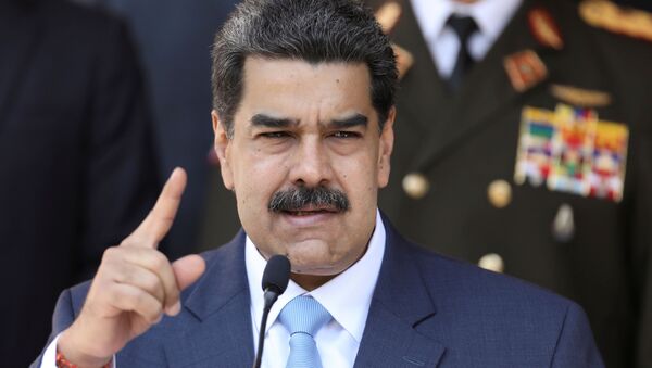Tổng thống Venezuela Nicolas Maduro trong một cuộc họp báo ở Caracas - Sputnik Việt Nam