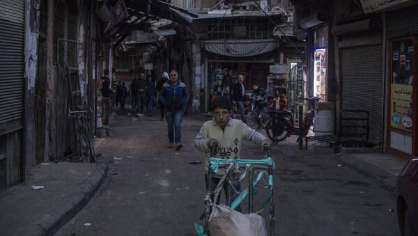 Người dân trên một đường phố ở Damascus - Sputnik Việt Nam